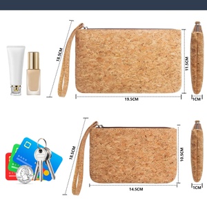 Women's Eco-Friendly RFID Blocking Open Closure Vegan Cork Leather Long Wristlet Makeup Purse & <b>Wallet</b> with Large Capacity - Product Image 3