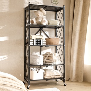 3/4/5 strati eco-friendly scaffali da <span class=keywords><strong>cucina</strong></span> <span class=keywords><strong>in</strong></span> <span class=keywords><strong>acciaio</strong></span> mensola portaoggetti a pavimento Multi-strato pieghevole <span class=keywords><strong>per</strong></span> abbigliamento scaffali - Product Image 5