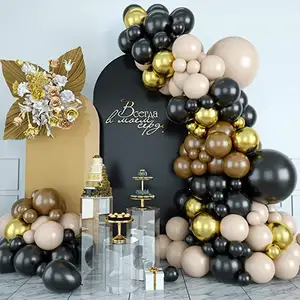 Factory price Manufacturer Supplier black gold balloon arch black gold party decorative balloons black arch party balloons