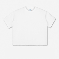 T-shirts à manches courtes épais pour hommes, coupe oversize, streetwear personnalisé avec logo, t-shirt vierge ample, coupe carrée, coupe courte, bords bruts