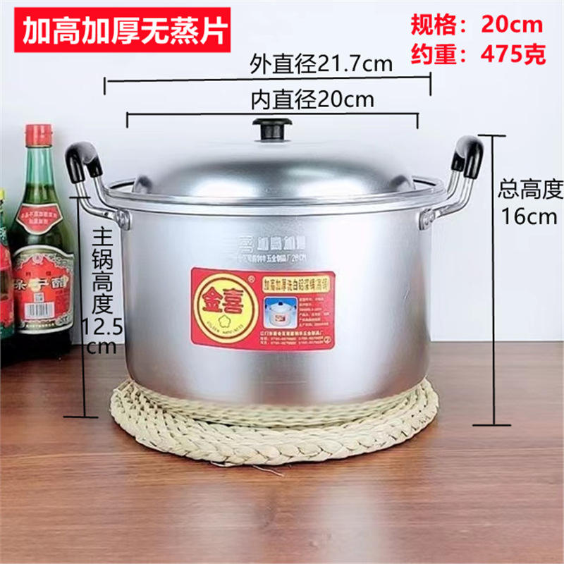 สูงขึ้น 20 ซม. และหนาขึ้น (สำหรับ 1-2 คน) ไม่มีตะแกรงนึ่ง