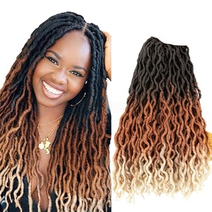 Extensiones de Cabello <span class=keywords><strong>Largo</strong></span> de Ganchillo Estilo Rasta, Fibra de Alta Temperatura, Doble Trama a Máquina, Estilo Gitano Europeo, Americano, Africano - Product Image 1