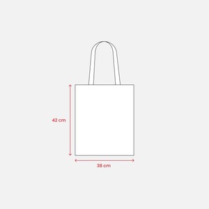 Bolsa de Compras de Algodón de 42x38 cm con Asas Largas, Tamaño Mediano - Product Image 1
