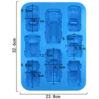 Nouveau chaud de haute qualité de qualité alimentaire Silicone voiture forme gâteau à la main garçon Mousse chocolat voitures décoration moules