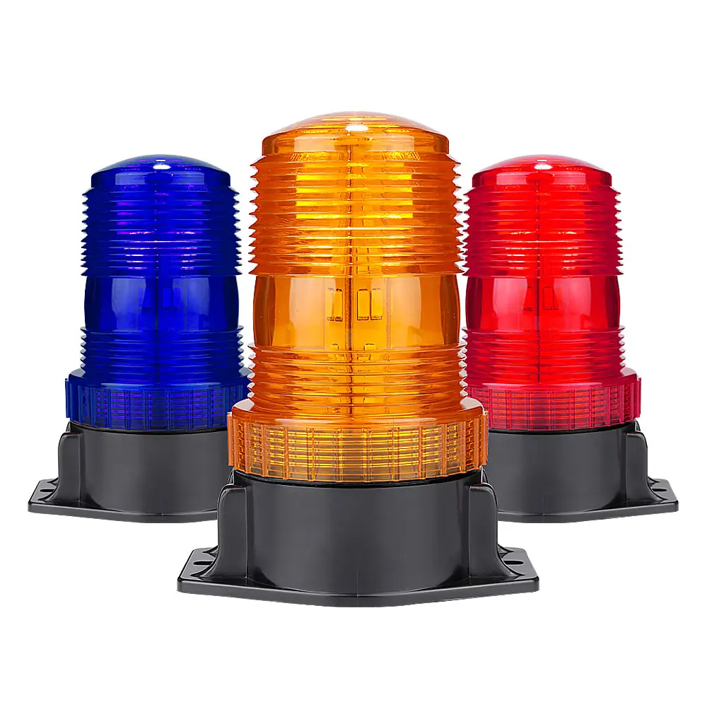 Emergency Vehicle Safety Lamps 10-110 Volts LED Amber Strobe Warning Lights Forklift Rotating Beacon Light