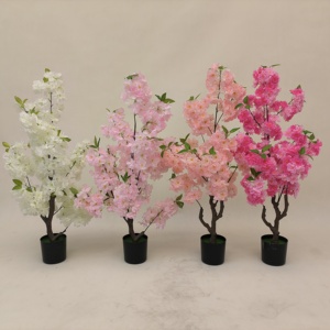 Nouvelle Plante Artificielle en Pot de Petite Taille, Fleur de <span class=keywords><strong>Cerisier</strong></span> Simulée Haute Fidélité, pour Mariage, Bureau, Maison, Jardin, Décoration - Product Image 2