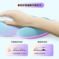 Tapis de souris rond en silicone avec repose-poignet, tapis de bureau au design minimaliste, couleurs contrastées dégradées