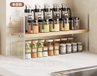 Étagère à épices en acrylique pour économiser de l'espace sur le comptoir de cuisine, étagère de présentation pour bocaux et bouteilles d'assaisonnements