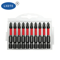 Embout de tournevis à chocs LXD S2 en acier PH2 Pozi, finition oxyde noir 50 mm, qualité industrielle pour outils électriques et réparation
