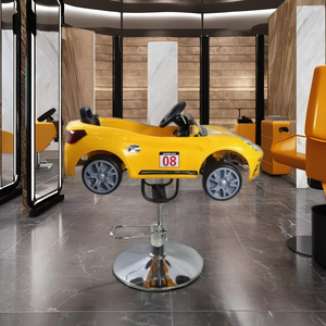 Silla de peluquero amarilla para niños, muebles de peluquería, juguete con forma de coche, sillas para cortar el pelo para niños - Product Image 4