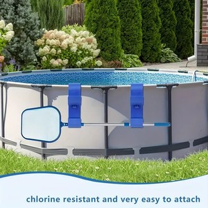 Swimming <b>Pool</b> Pipe Holder Double Hook Blue Gray Black Skin Tone Lake Blue For <b>Pool</b> Cleaning Tools <b>Accessories</b> - Product Image 2