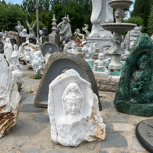 Personalizar escultura religiosa tamaño natural piedra blanca natural figura estatua - Product Image 2