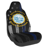 Sarung Jok Mobil Bendera Amerika dan South Dakota, Pelindung Jok Depan Universal, Sarung Jok Bucket Full Wrap untuk Otomotif SUV