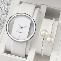 Atmósfera de moda simple transparente hueco neutral reloj de marca grande