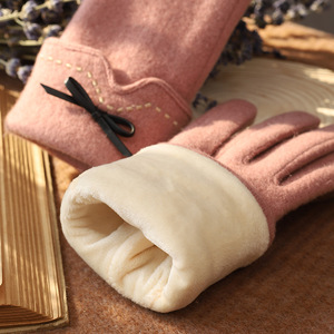 Colorful Bowknot Winter Lady Women <strong>Wool</strong> Touch Screen <strong>Gloves</strong> - Product Image 6