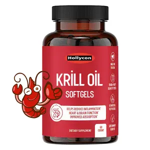 Private Label 100% pure premium krill oil Softgels with Omega-3 fatty acid EPA/DHA Astaxanthin Softgel capsules