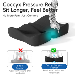 Coussin Ergonomique en Mousse à Mémoire <span class=keywords><strong>de</strong></span> Forme pour <span class=keywords><strong>Chaise</strong></span> <span class=keywords><strong>de</strong></span> Bureau – Soutient Efficacement les Hanches et le Corps, Soulage les Symptômes <span class=keywords><strong>de</strong></span> Névralgies en Cas <span class=keywords><strong>de</strong></span> Longue Assise - Product Image 2