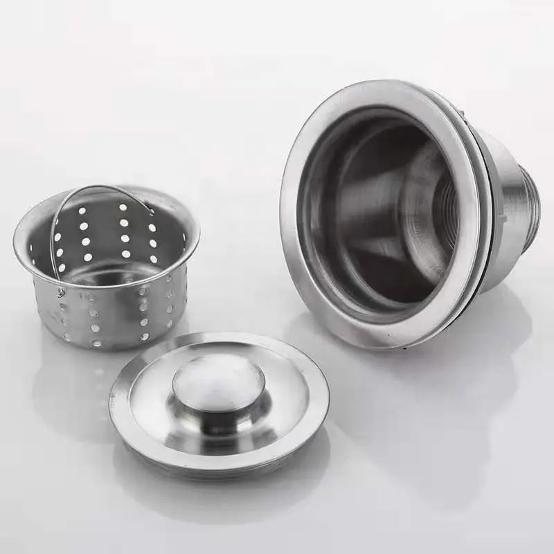 VALVULA HIGIENICA COM CESTO REMOVIVEL Kitchen Waste Stainless Steel Sink Strainer Drain Filter Stopper Basket Drainer