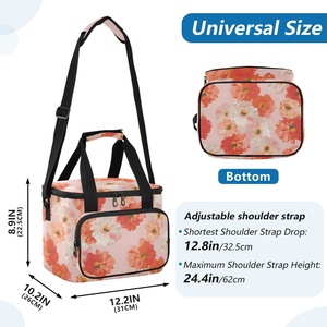 Hawaiian Custom Fresh Flower Casual Lunch Box <b>20L</b> Waterproof Insulated Cooler Lunch <b>Bag</b> for Picnic Lifestyle - Product Image 2
