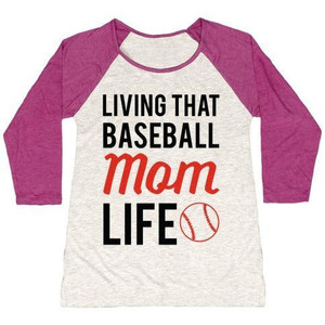 Maglietta da Baseball Tri-Blend delle donne che vivono quella vita da mamma di Baseball - Product Image 3