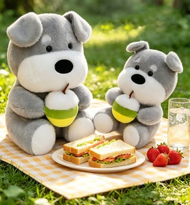 Peluche chien Schnauzer Milk Tea mignon et câlin, de haute qualité, bon marché, OEM/ODM d'usine, idéal <span class=keywords><strong>pour</strong></span> les cadeaux - Product Image 2