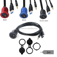 Nuevo Cable de Audio USB 3.0 con Montaje en Panel USB3.0 DC3.5mm y Cable de Extensión USB-A DC 3.5mm con LED Integrado para Coche y Motocicleta 2025