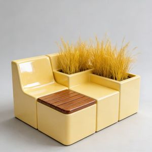 B59 Mall Outdoor Plaza Movable FRP Tree Pit Seat Landscape Project Commercial Building Greening Art Flower Bed Waiting School - Product Image 5