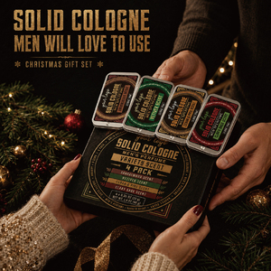 Coffret Cadeau de Noël de Haute Qualité – 4 Parfums Distincts, 0% d'Alcool, Sans Résidu, Naturels, Herbacés, Frais – Coffret de Cologne Solide pour Homme - Product Image 4