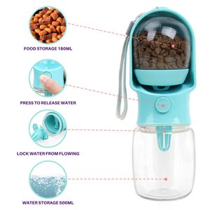 2 in 1 portatile pieghevole per animali domestici tazza di plastica in Silicone Eco Friendly viaggio cane bottiglia per bere con ciotola - Product Image 2