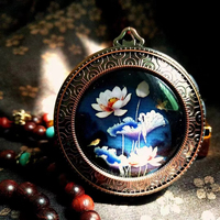 Lecteur MP3 bouddhiste personnalisé avec motif lotus, haut-parleur et carte TF, idéal pour la prière ou comme cadeau