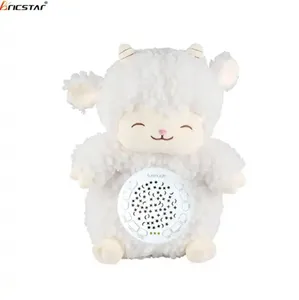 Bricstar mainan boneka hewan domba lucu, bahan berkualitas tinggi domba 12 tombol proyeksi nyaman boneka mewah