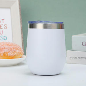 Vaso de vino de acero inoxidable con tapa, taza de viaje aislada al vacío de doble pared para café, cócteles, color helado - Product Image 6