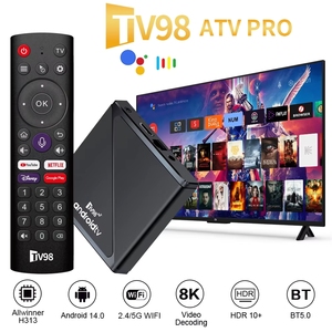 Tv98 Atv <span class=keywords><strong>Pro</strong></span> <span class=keywords><strong>Iptv</strong></span> Stb 8k Lecteur multimédia en streaming, décodeur intelligent, Google Android 12, Europe, France, Allemagne, livraison gratuite - Product Image 1