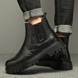Botas Chelsea Casuales para Hombre, Marca Martin, de Cuero Genuino, con Cierre de Cordones, Forradas de Felpa para Otoño e Invierno - Product Image 3