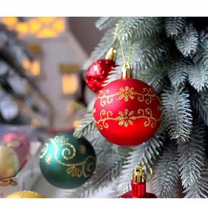 Nouvel ensemble de 72 boules décoratives électroplaquées en forme spéciale, peintes, de 3 à 6 cm, pour la décoration de Noël - Product Image 6