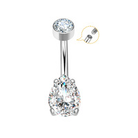 Getta Personnalisé ASTM-F136 G23 Titane Punk Nombril Anneau de Nombril Bijoux pour Femmes Piercing de Corps Zircon Mignon Mariage pour Enfants