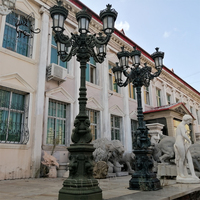 Farolas Modernas de Alta Calidad para Decoración de Calles, Postes de Lámparas de Hierro Fundido Blancos para Jardín Exterior