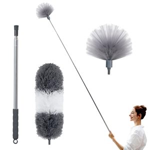 Plumeau en microfibre ORIGINAL avec manche extensible, plumeau pour ventilateur de plafond, brosse de nettoyage ronde pour ventilateur, gris - Product Image 1