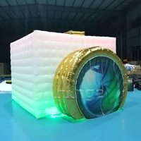 Cabine photo gonflable personnalisée en forme de caméra avec éclairage LED pour mariage et fête
