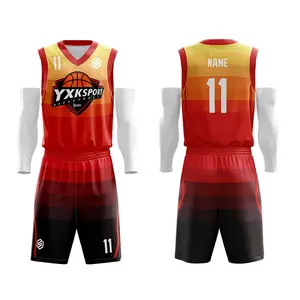 Uniformes de baloncesto para adultos, kits de baloncesto originales personalizados, camiseta de baloncesto con logotipo impreso por sublimación