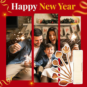 Ensemble cuillère et fourchette en bois naturel (lot <span class=keywords><strong>de</strong></span> 6) pour couples, cadeau <span class=keywords><strong>de</strong></span> nouvel an pour <span class=keywords><strong>maman</strong></span>, cadeau <span class=keywords><strong>de</strong></span> <span class=keywords><strong>cuisine</strong></span>, cadeau <span class=keywords><strong>de</strong></span> <span class=keywords><strong>cuisine</strong></span> créatif - Product Image 5