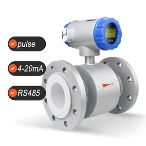 Sanitary Electromagnetic Flowmeter for Sewage Water Treatment Strong Acids Magnetic Flow Meter