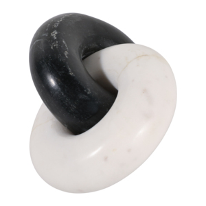 Scultura a doppia catena con anelli di marmo per decorazioni domestiche, tavolino da caffè, mensola, ornamento per soggiorno - Product Image 3