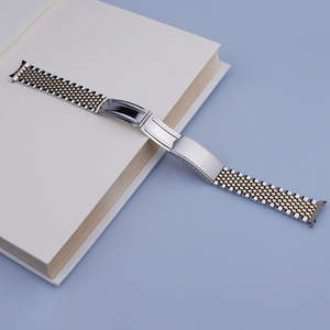 Correa de Reloj de Acero Inoxidable 316L de Lujo, Compatible con Omega, de 18, 19 y 20 mm, con Extremos Curvos Huecos Tipo <span class=keywords><strong>Arroz</strong></span>, en Plata y Oro - Product Image 3