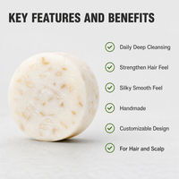 Shampooing solide naturel au riz, savon nettoyant pour cheveux fait à la main pour le bain