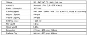 Compteur de billets ST-1330ABCD, machine de comptage de billets à haute vitesse avec comptage multi-devises USD, <span class=keywords><strong>EUR</strong></span>, GBP, double CIS, UV, MG, IR - Product Image 6