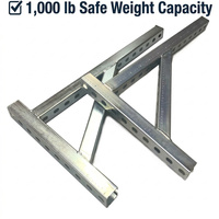Cadre triangulaire simple face en aluminium inaltérable avec canaux à fentes réglables pour unités de systèmes split sans conduit