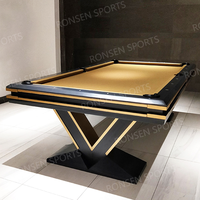 Table de billard 8 ou 9 boules en bois massif, design élégant, prix d'usine, avec accessoires gratuits et éclairage LED