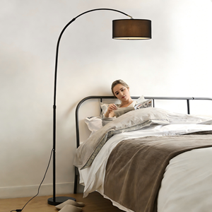 Lampada da Terra Classica in Tessuto Stile Pesca, Minimalista per Soggiorno, Camera da Letto, Comodino, Orientabile, Decorazione Domestica - Product Image 1