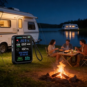 Dispositivo Portátil con Sensor de Oxígeno <span class=keywords><strong>O2</strong></span> y Monóxido de Carbono CO, Pantalla de Temperatura y Humedad, Interruptor Inteligente Android/Wi-Fi, Plástico - Product Image 5